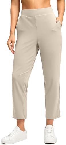 Women's 7/8 travel golf pants, dusty white