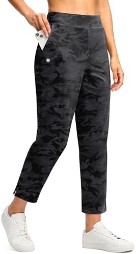 Women's 7/8 travel golf pants, grey camo