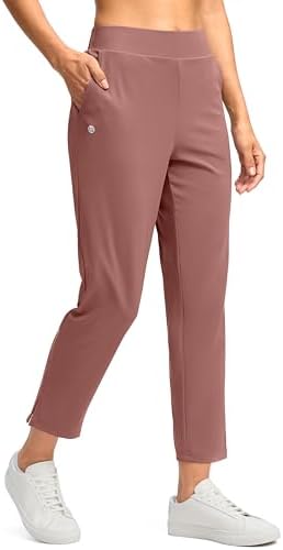 Women's 7/8 travel golf pants, mauve pink