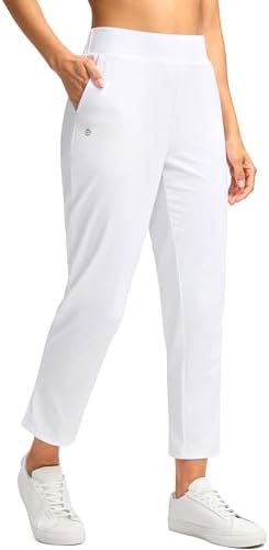 Women's 7/8 travel golf pants, white