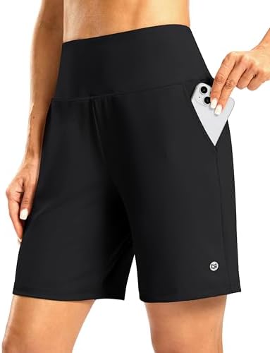 Women's 7" bermuda shorts, zip pocket, black