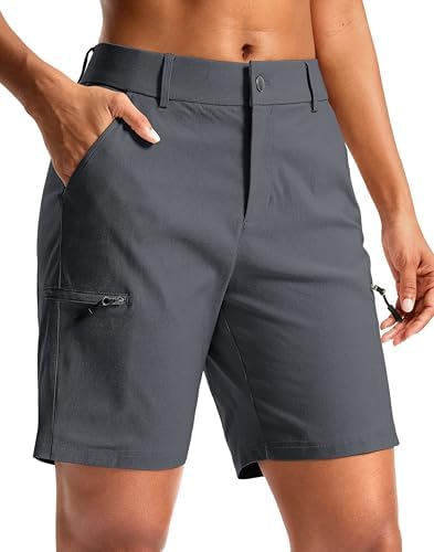 Women's 7" hiking cargo shorts, deep grey