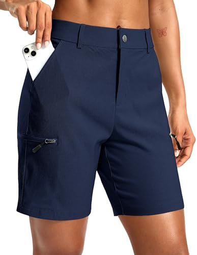 Women's 7" hiking cargo shorts, navy blue