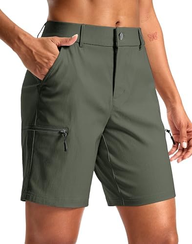 Women's 7" hiking cargo shorts, sage green