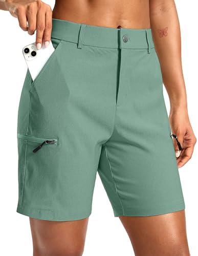 Women's 7" hiking cargo shorts, thyme