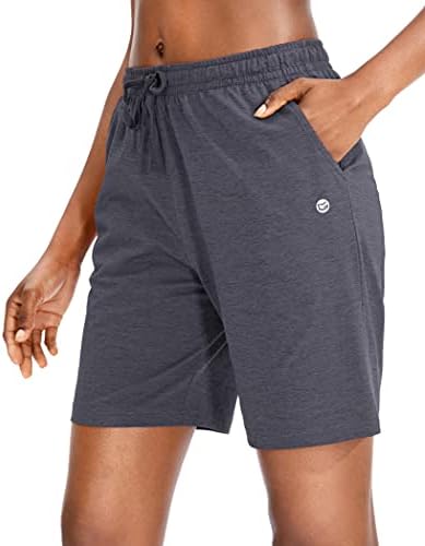 Women's 7" jersey shorts, deep pockets, charcoal