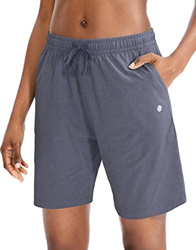 Women's 7" jersey shorts, deep pockets, dust blue