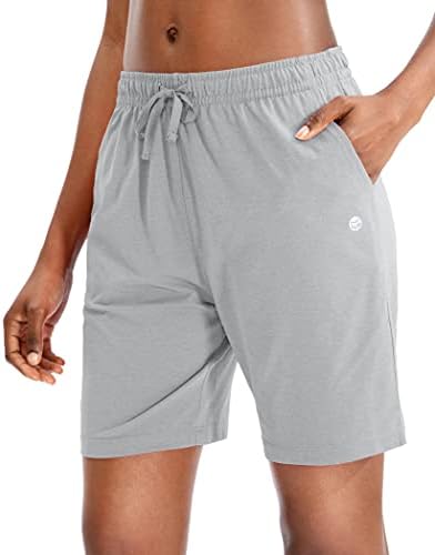 Women's 7" jersey shorts, deep pockets, grey