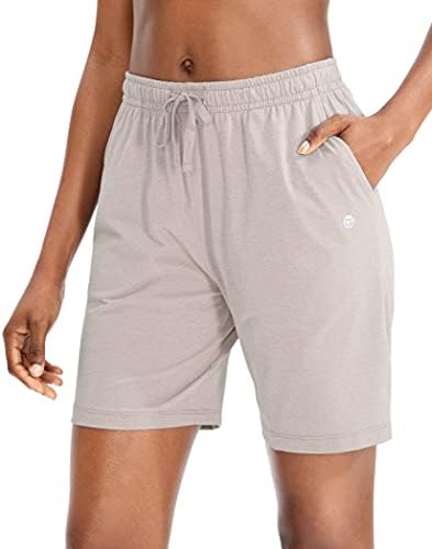 Women's 7" jersey shorts, deep pockets, khaki