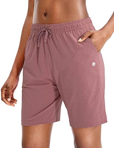 Women's 7" jersey shorts, deep pockets, pink