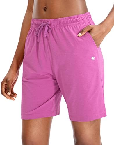 Women's 7" jersey shorts, deep pockets, rose red
