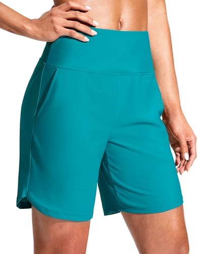 Women's 7" quick dry swim shorts, lake green
