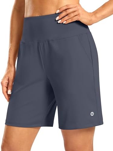 Women's 7" shorts, zip pocket, dusty blue