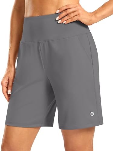Women's 7" shorts, zip pocket, grey