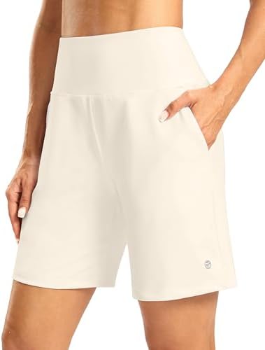 Women's 7" shorts, zip pocket, milky white