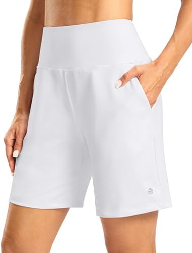 Women's 7" shorts, zip pocket, white