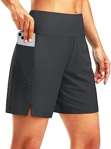 Women's 7" swim board shorts, dark grey
