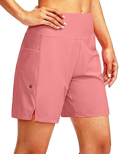 Women's 7" swim board shorts, hyper pink
