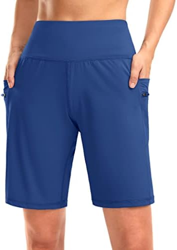 Women's 9" bermuda shorts, two pockets, blue