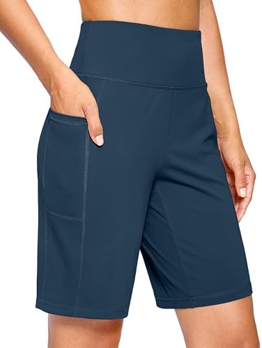 Women's 9" bermuda shorts, two pockets, borealis green
