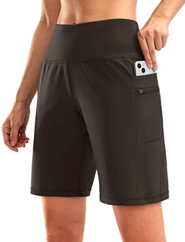 Women's 9" bermuda shorts, two pockets, brown