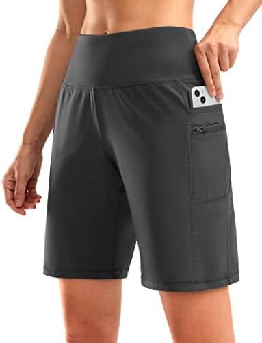 Women's 9" bermuda shorts, two pockets, dark grey