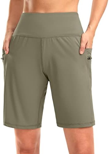 Women's 9" bermuda shorts, two pockets, dark khaki