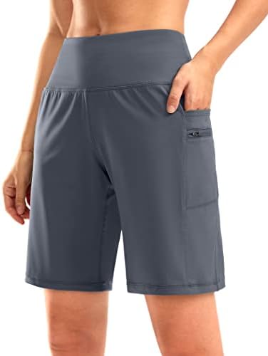 Women's 9" bermuda shorts, two pockets, dusty blue