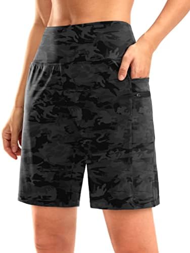 Women's 9" bermuda shorts, two pockets, grey camo