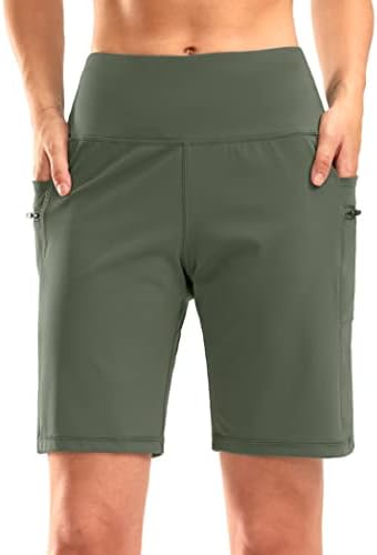 Women's 9" bermuda shorts, two pockets, grey sage