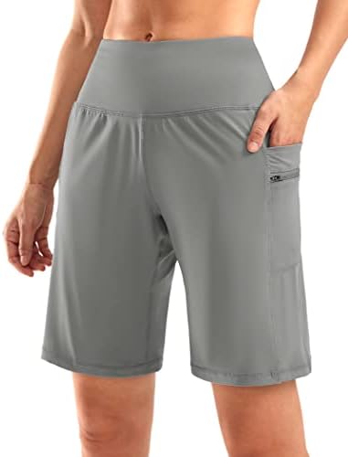 Women's 9" bermuda shorts, two pockets, light grey