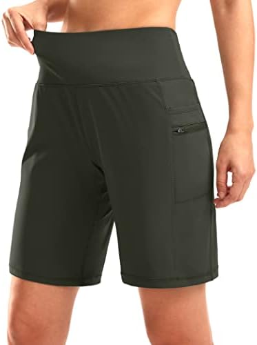 Women's 9" bermuda shorts, two pockets, olive green