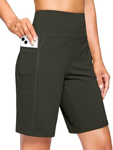 Women's 9" bermuda shorts, two pockets, olive