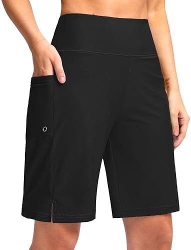 Women's 9" swim board shorts, black