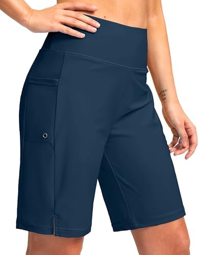 Women's 9" swim board shorts, dark blue