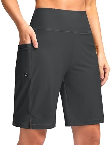 Women's 9" swim board shorts, dark grey