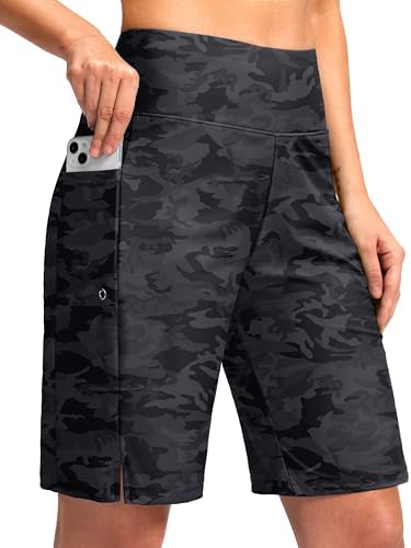 Women's 9" swim board shorts, grey camo