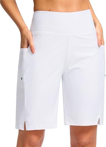Women's 9" swim board shorts, white