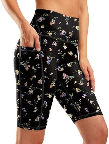 Women's 9" swim shorts with liner, black floral