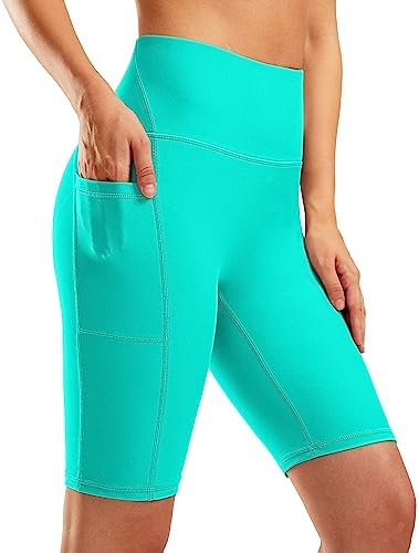 Women's 9" swim shorts with liner, cyan
