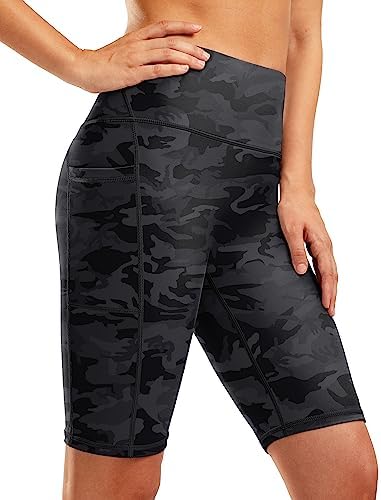 Women's 9" swim shorts with liner, grey camo