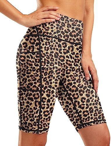 Women's 9" swim shorts with liner, leopard