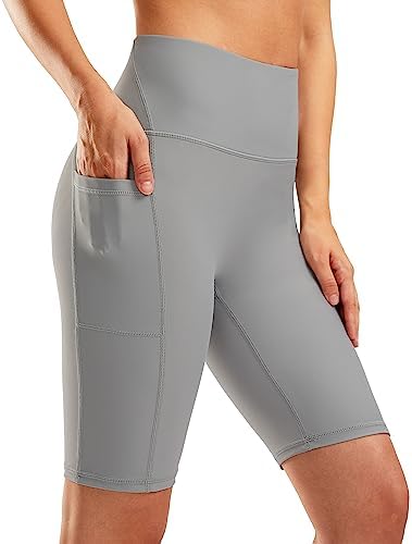 Women's 9" swim shorts with liner, light grey
