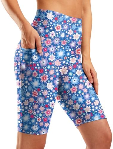Women's 9" swim shorts with liner, sun flower