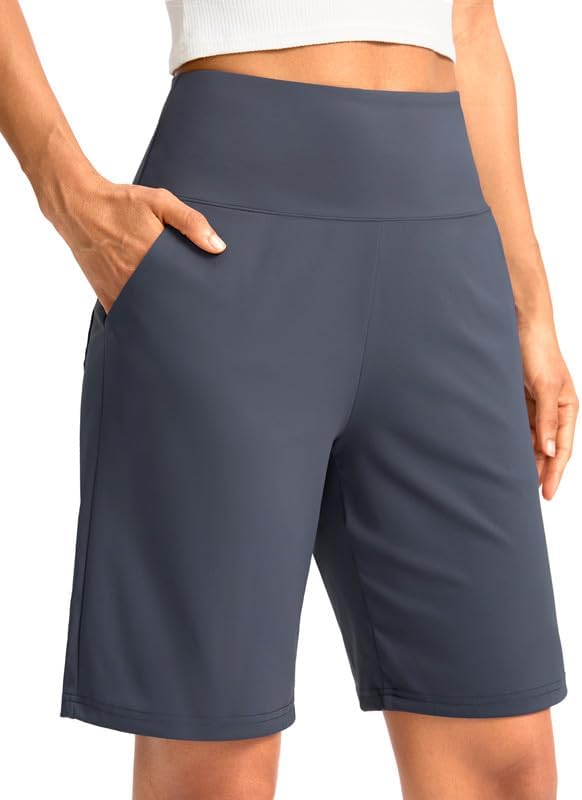 Women's bermuda shorts, three inseams, dusty blue
