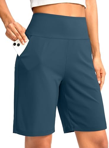 Women's bermuda shorts, three inseams, indigo