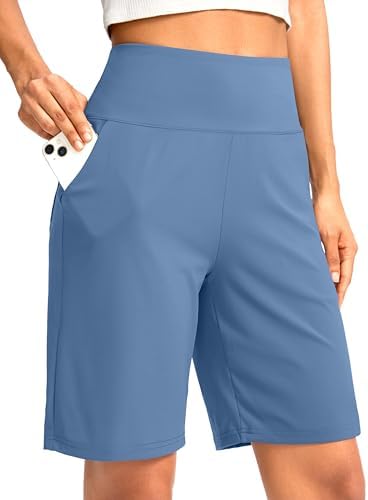 Women's bermuda shorts, three inseams, light blue