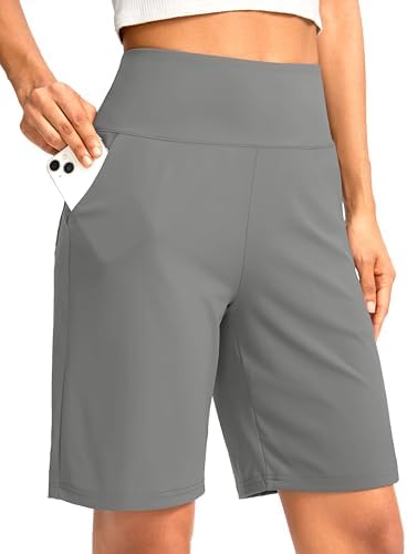 Women's bermuda shorts, three inseams, light grey