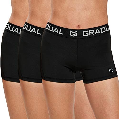 Women's compression volleyball shorts, black / black / black