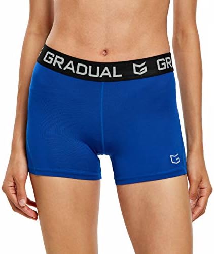 Women's compression volleyball shorts, blue